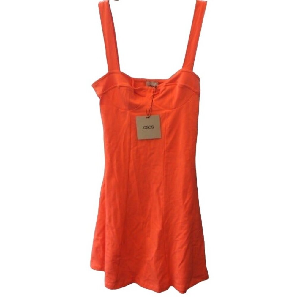 ASOS NWT Sun Dress Mini Straps Cotton Stretch Size 4 (Small) Sundress New